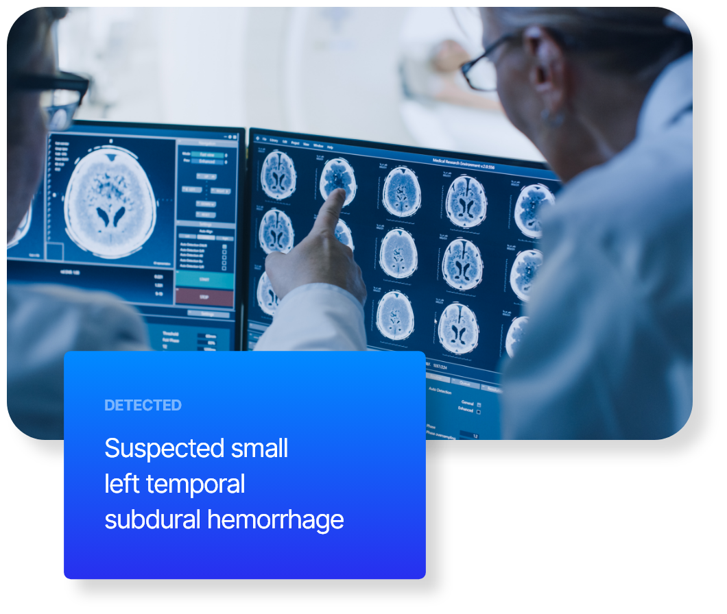 Radiologists analyzing imaging