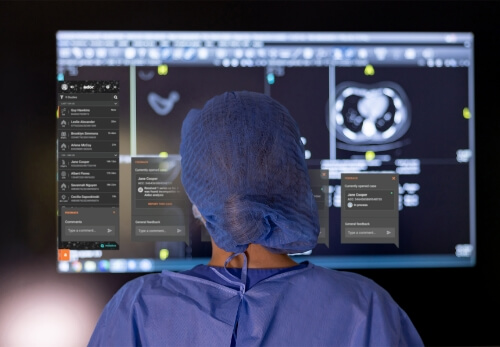 A woman looking at AI Imaging
