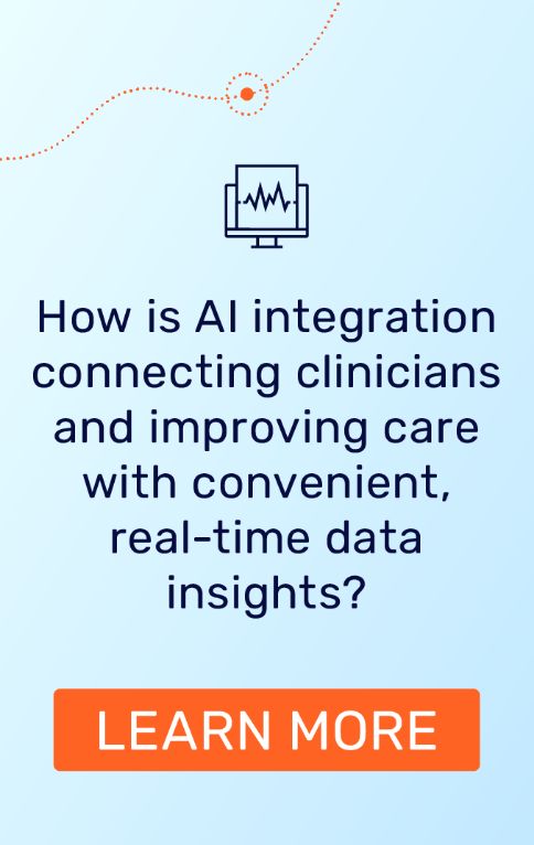 Learn More banner ad about AI integration connecting clinicians and improving care