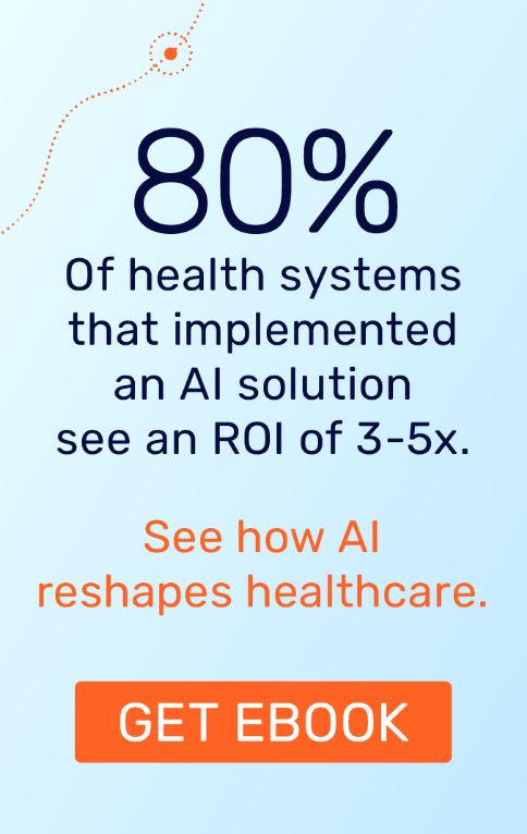 Ebook download banner ad for how AI reshapes healthcare
