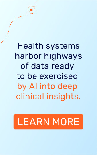 Learn More banner ad for health systems deep clinical insights by AI