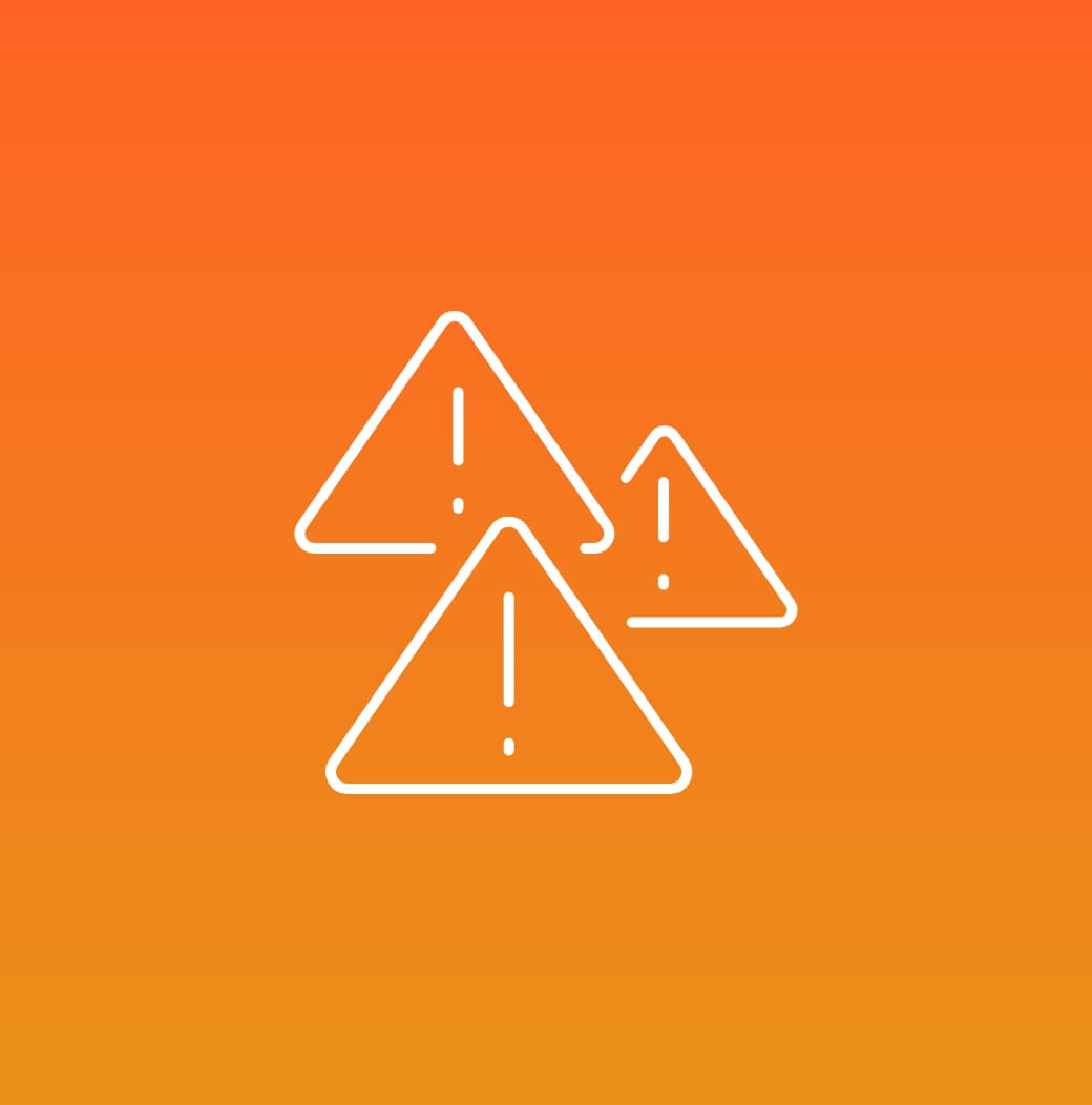 Arrow and target icon on orange background