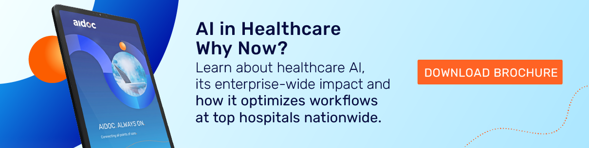 Aidoc download banner for AI in healthcare why now brochure