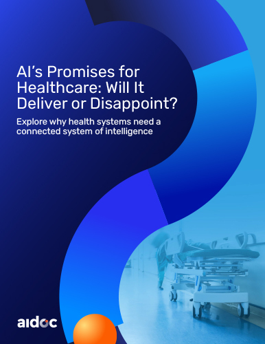 Aidoc's Ebook cover for AI's Promises for Healthcare
