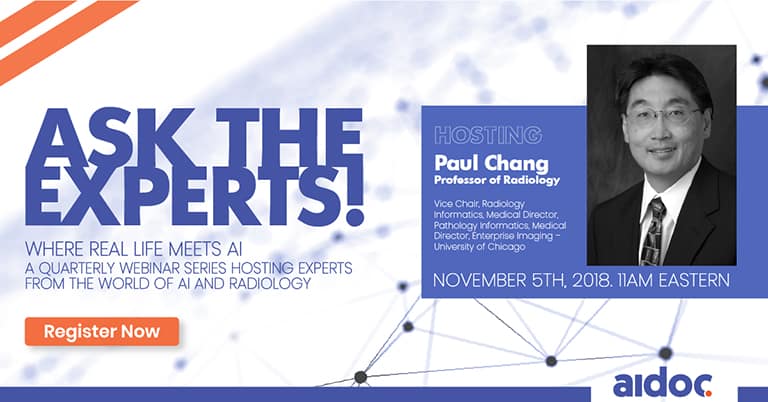 Aidoc radiology ai webinar with Paul Chang