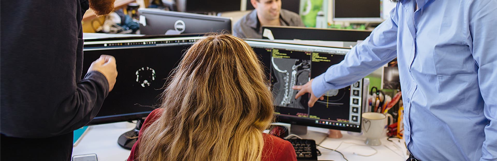 People looking at medical imaging
