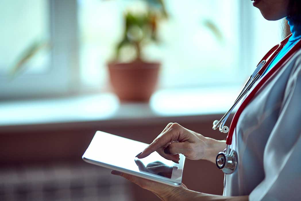 Doctor using medical device