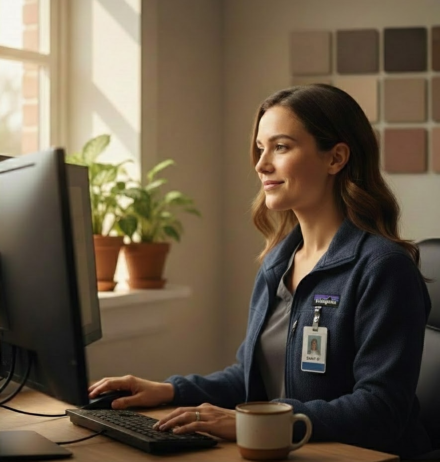 Patient talking with clinician